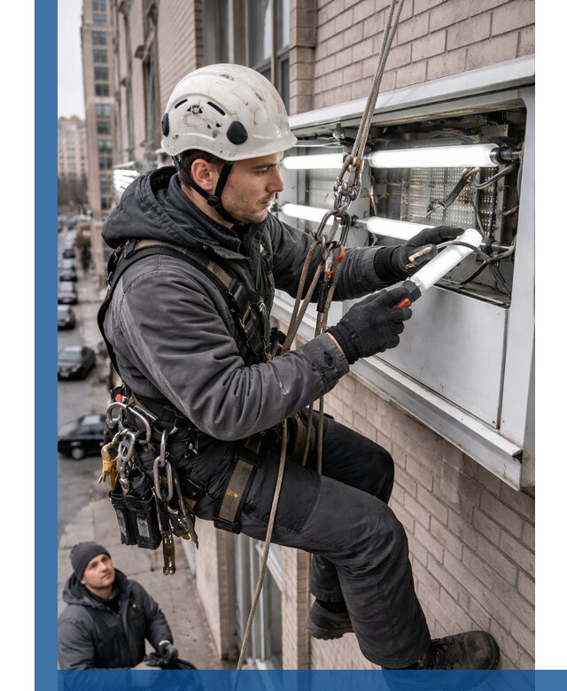 Профессиональная замена ламп в наружной вывеске в Кимрах