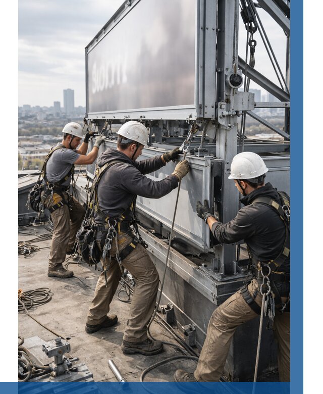 Монтаж крышной рекламной конструкции в Кимрах от 62634 р.|ВЫСОТНИК-Кмы