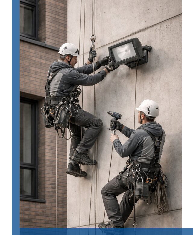 Профессиональный монтаж фасадных прожекторов в Кимрах под ключ