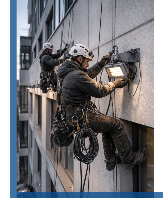 Монтаж фасадного освещения в Кимрах установка и подключение