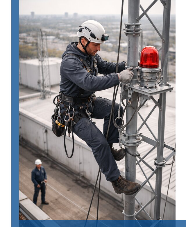 Монтаж заградительных огней и обслуживание объектов в Кимрах