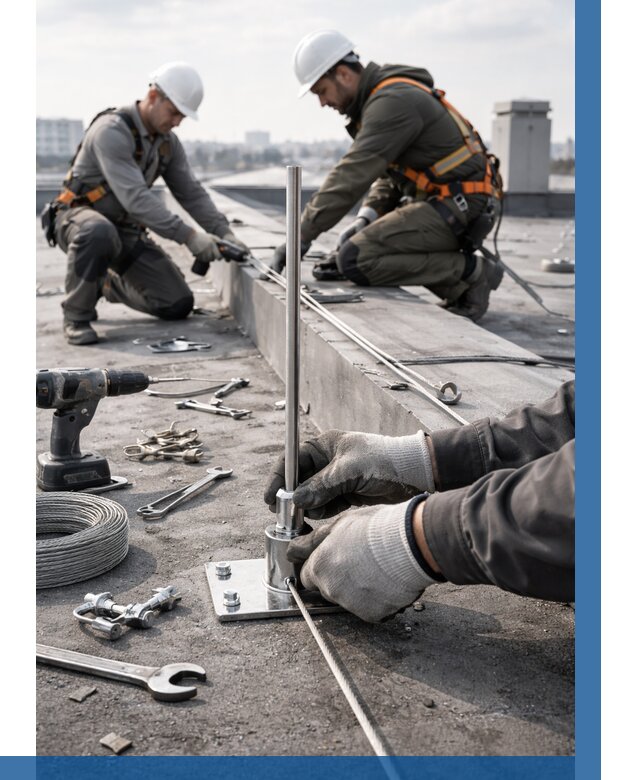 Монтаж молниезащиты на кровле в Кимрах цена от 26098 р. | ВЫСОТНИК-Кмы