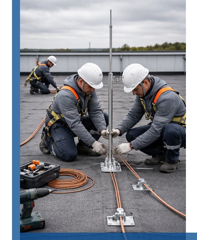 Монтаж молниезащиты на кровле в Кимрах под ключ с гарантией