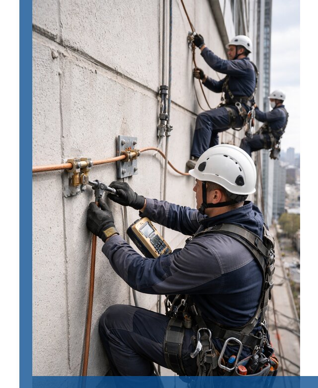 Монтаж системы заземления здания и молниезащиты в Кимрах