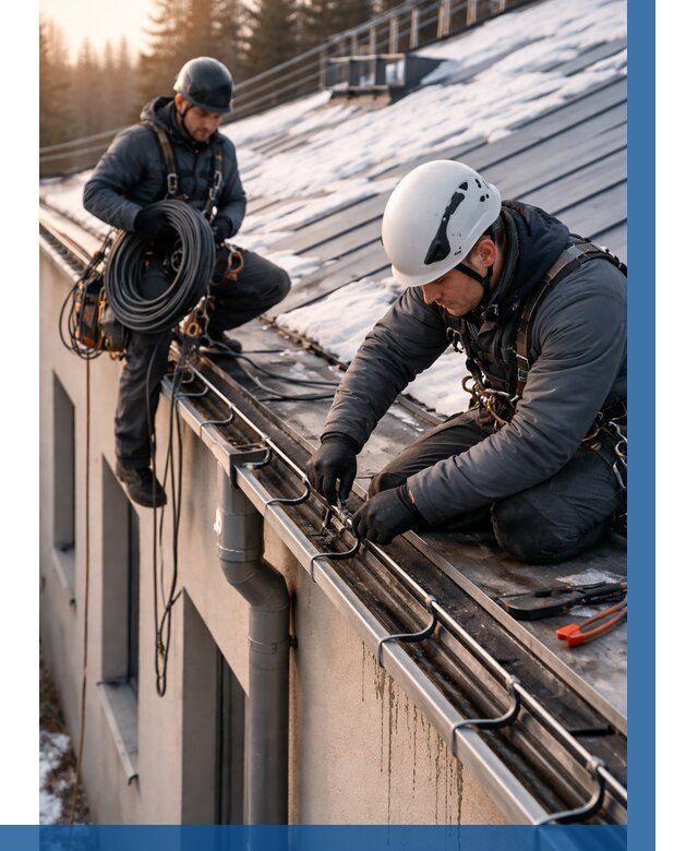 Монтаж греющего кабеля на кровле в Кимрах от 470 р. | ВЫСОТНИК-Кмы
