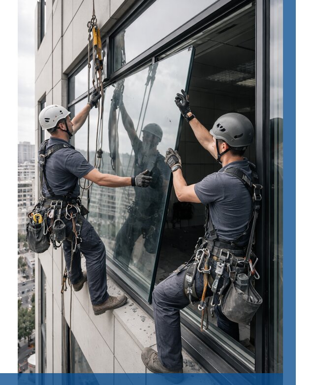 Замена стеклопакетов на высоте в Кимрах от 5741 р. | ВЫСОТНИК-Кмы