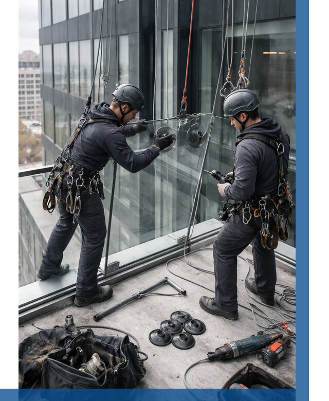 Монтаж стеклянных ограждений в Кимрах от 2610 р. | ВЫСОТНИК-Кмы