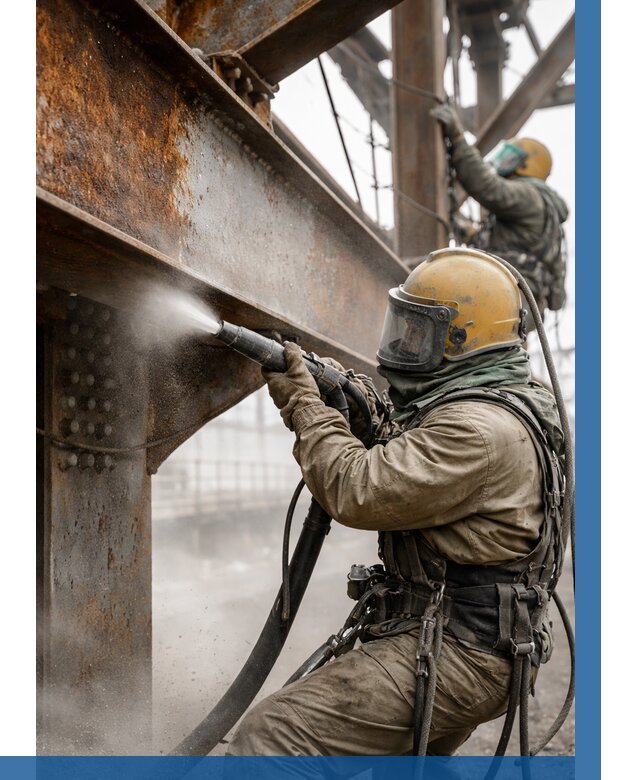 Пескоструйная очистка металлоконструкций в Кимрах по 626 р.  ВЫСОТНИК-Кмы