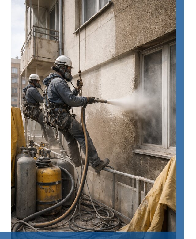 Пескоструйная очистка фасада в Кимрах от 679 р. | ВЫСОТНИК-Кмы