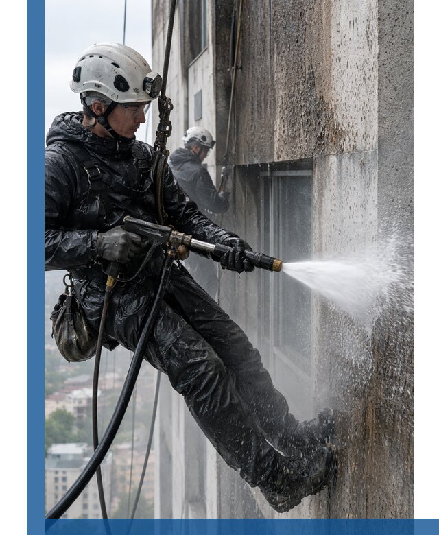 Гидроструйная очистка фасадов и конструкций в Кимрах