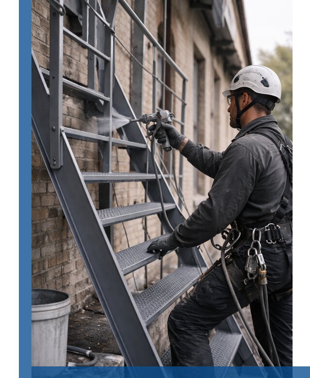 Покраска и антикоррозионная защита пожарных лестниц в Кимрах