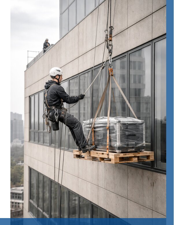 Спуск груза по фасаду в Кимрах от 3654 р. | ВЫСОТНИК-Кмы