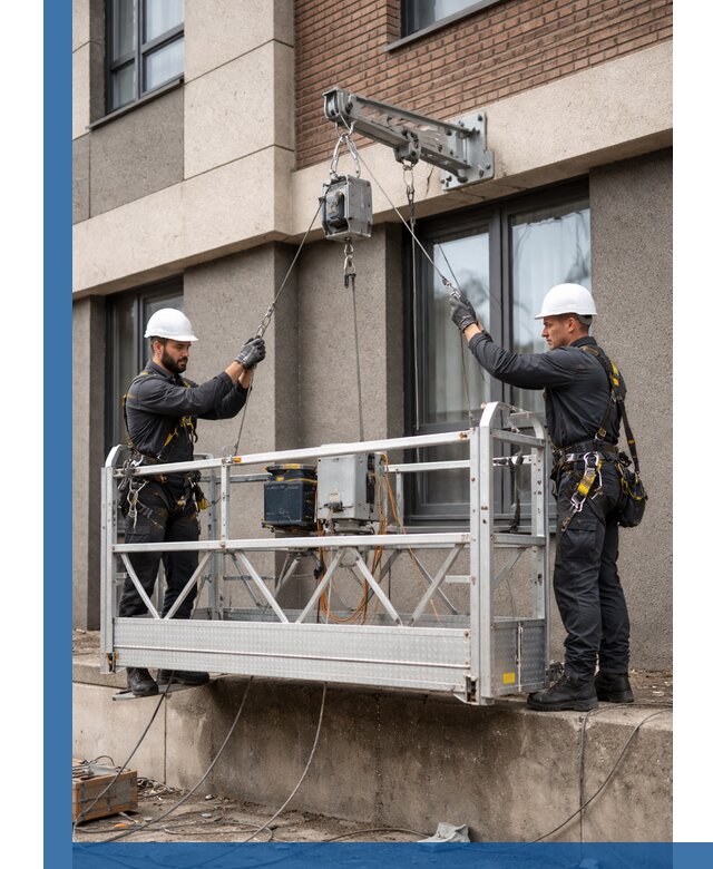 Монтаж и подъем фасадной люльки в Кимрах с гарантией безопасности