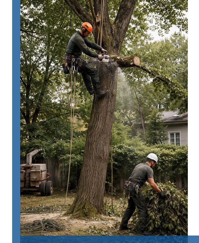 Кронирование деревьев в Кимрах, безопасная высотная обрезка