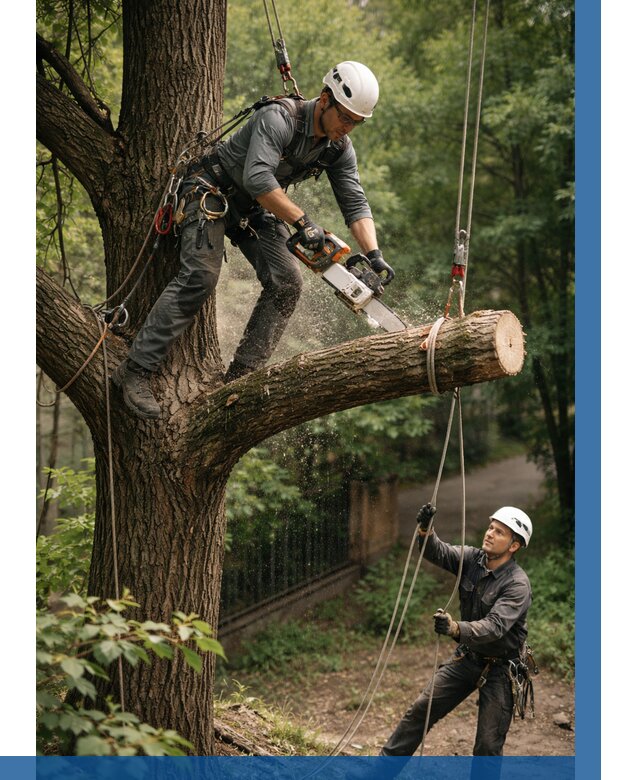 Спил деревьев альпинистами в Кимрах от 8351 р. | ВЫСОТНИК-Кмы