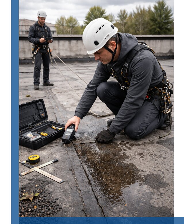 Обследование кровли на протечки и выявление дефектов в Кимрах