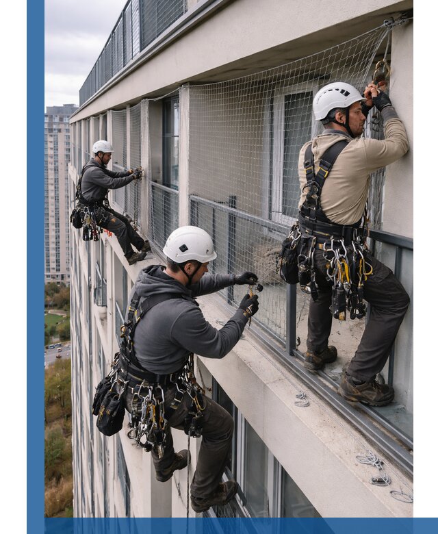 Профессиональный монтаж защитной сетки от птиц в Кимрах